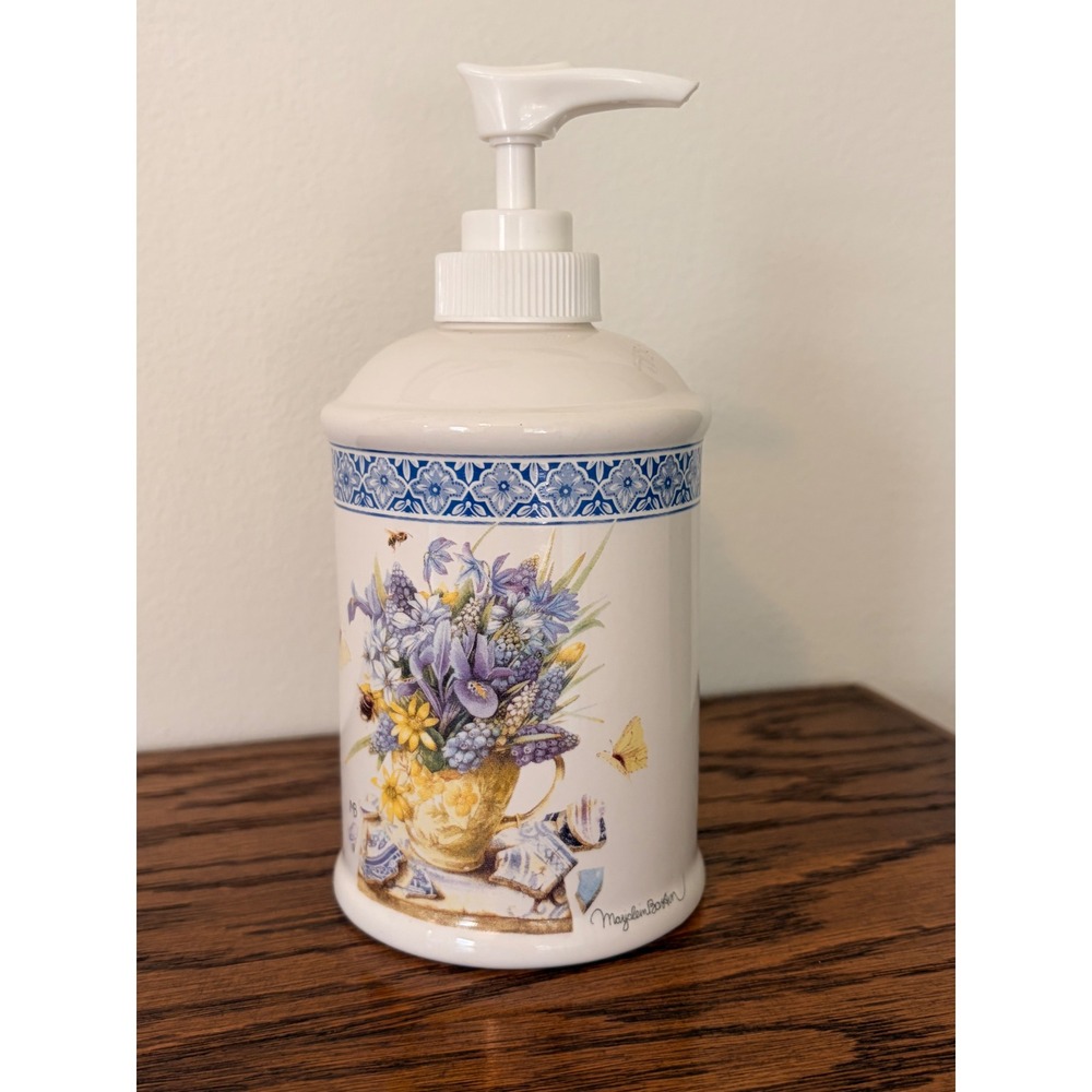 Hallmark Natures Sketchbook Marjolein Bastin Ceramic Floral Soap Pump Dispenser - Picture 2 of 3